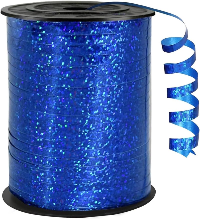 WFAUIBR 500 Yards Blue PVC Curling Ribbon, 5mm Width, Perfect for Gift Wrapping, Parties, Crafts and Celebrations - Image 1